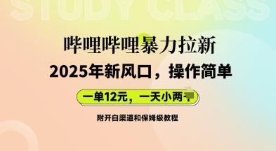 哔哩哔哩暴力拉新:2025年新风口,一单12元,一天数张(附开白渠道和保姆级教程)-三九网赚